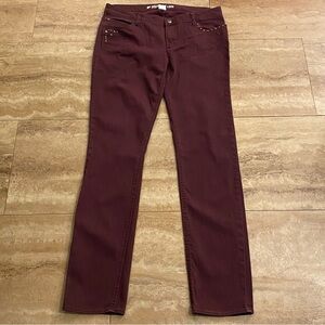 Dream Out Loud Selena Gomez Maroon Studded Jeggings Junior Size 11